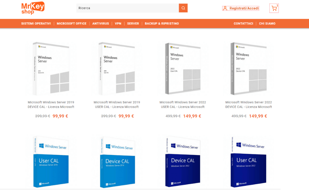 installare licenze cal windows server 2019