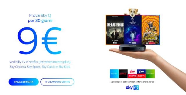 Prova Sky Q a 9 euro 30 giorni