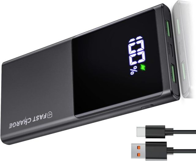 Bessline Power Bank 10500mAh, Ultra Sottile & Leggero Caricatore Portatile