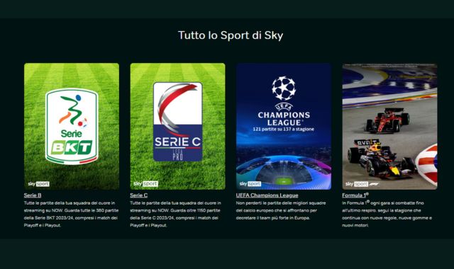 Offerta pass sport NOW TV Calcio
