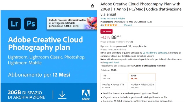 adobe creative cloud offerta prime amazon