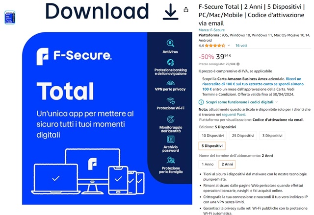 f-secure total 39 euro amazon