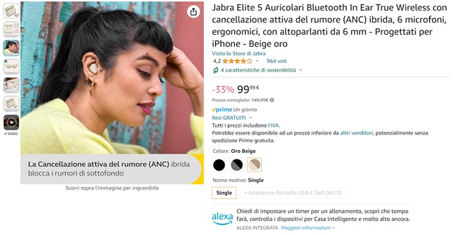jabra elite 5 99 euro amazon