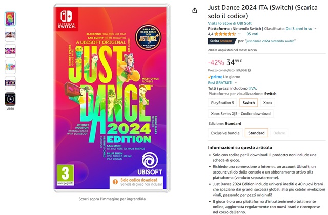 just dance 2024 34 euro amazon