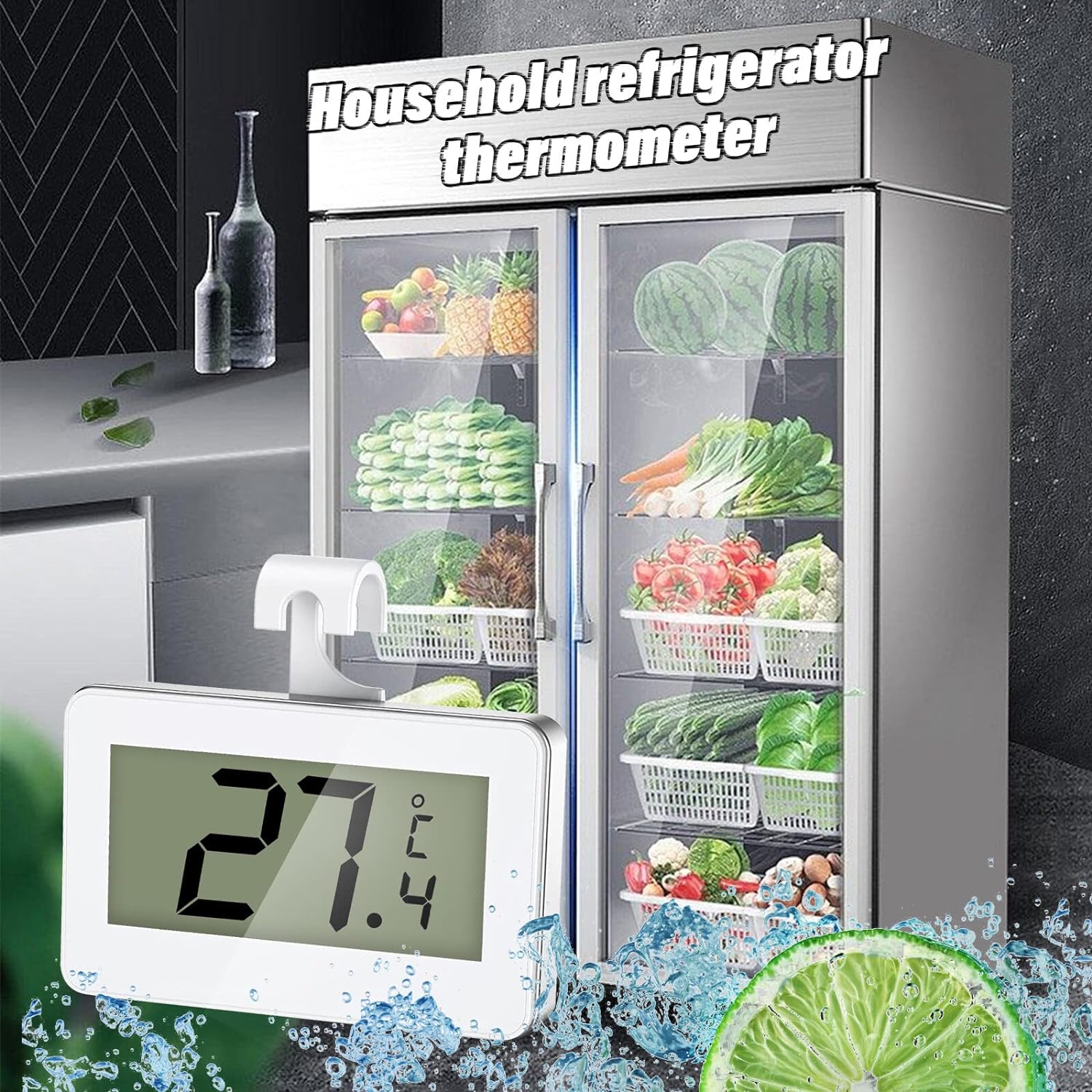 Termometro per congelatore, ampio display LCD Meno da 20 a 50 ℃ Termometro  per frigorifero mini design 3 metodi di posizionamento per frigorifero per  la casa : : Grandi elettrodomestici