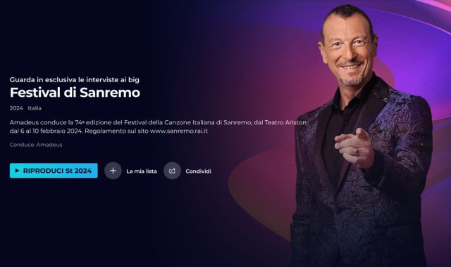 Sanremo 2024 streaming RaiPlay