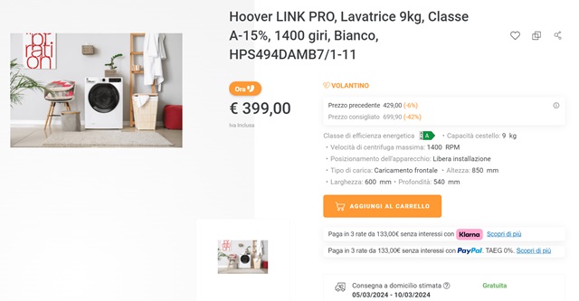 hoover link pro 399 euro unieuro