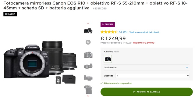 canon eos r10 1249 euro