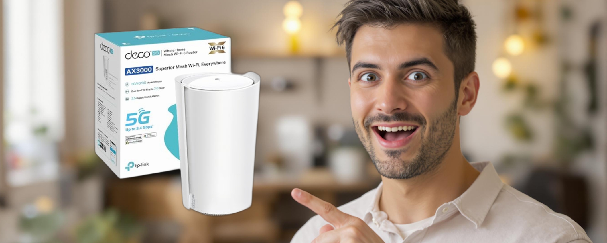 Router 5G e Wi-Fi 6: TP-Link Deco X3000 in offerta Router 5G e Wi-Fi 6: TP-Link Deco X3000 in offerta