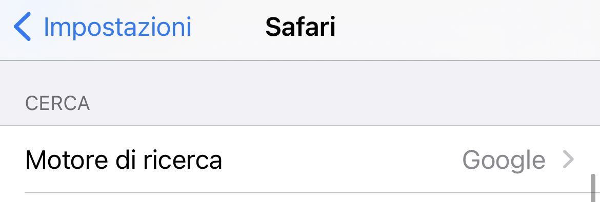 Cambiare motore di ricerca Safari iPhone iPad