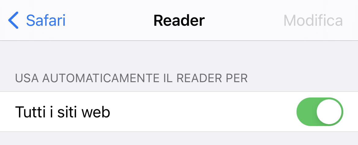 Vista Reader Tutti i Siti Web - iOS 