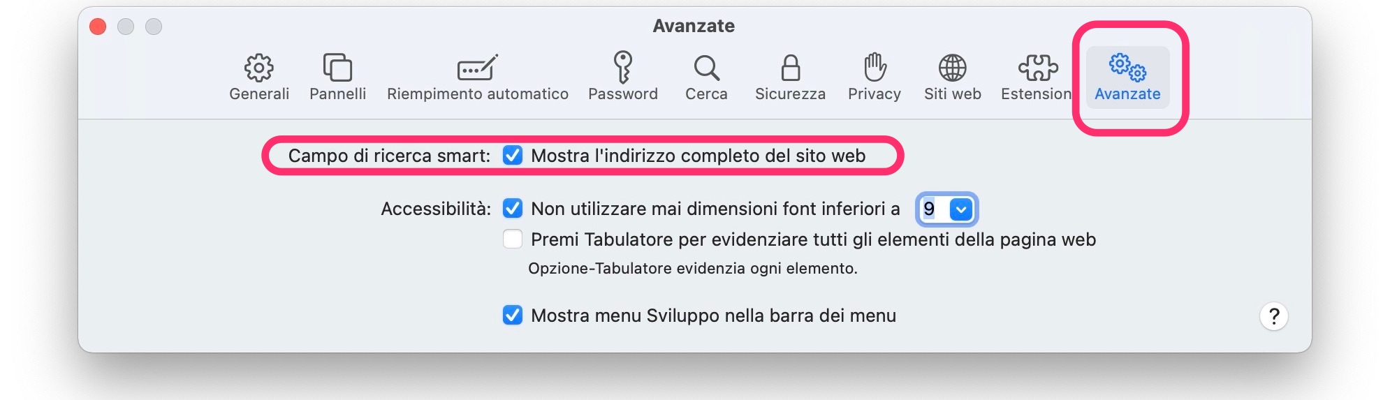 Visualizzare URL per Intero Safari