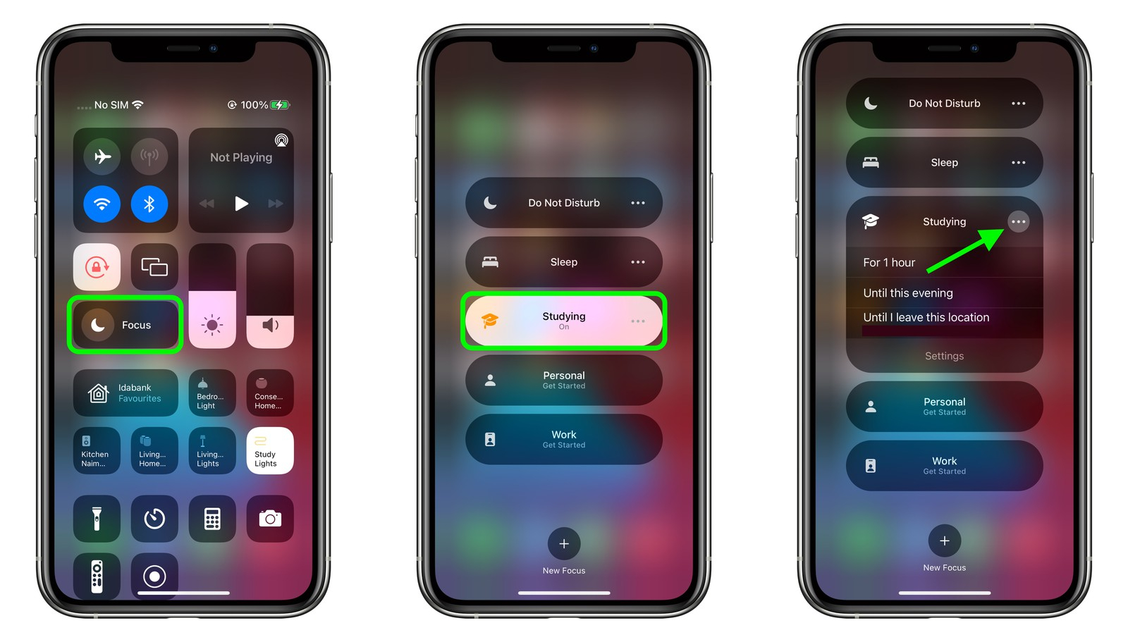 iOS 15 - Attivare Full Immersion per 1 Ora