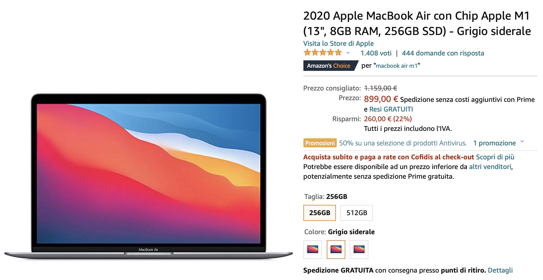 MacBook Air minimo storico