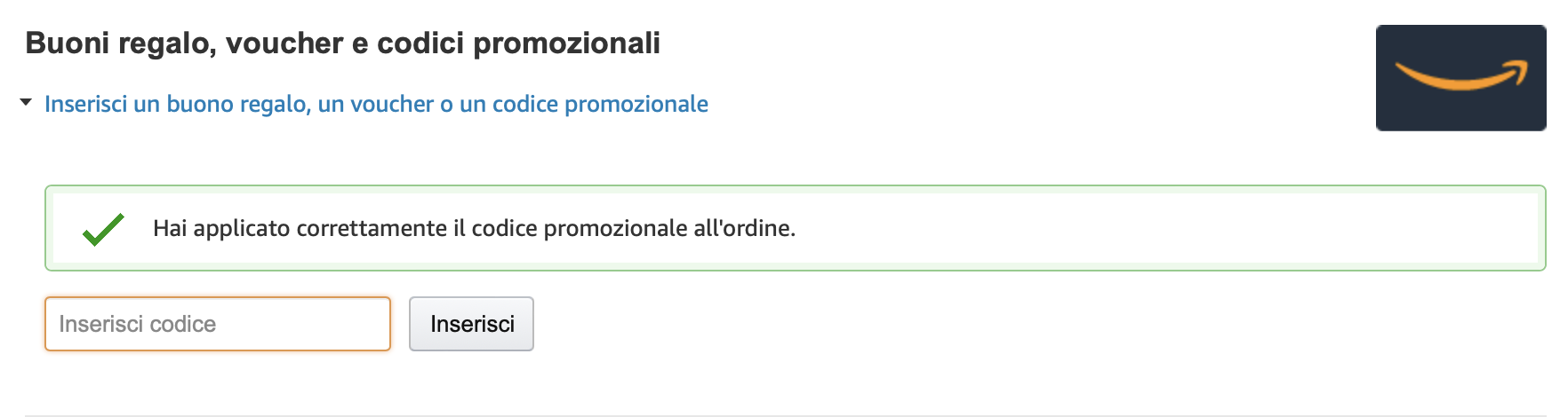 codice promozionale amazon