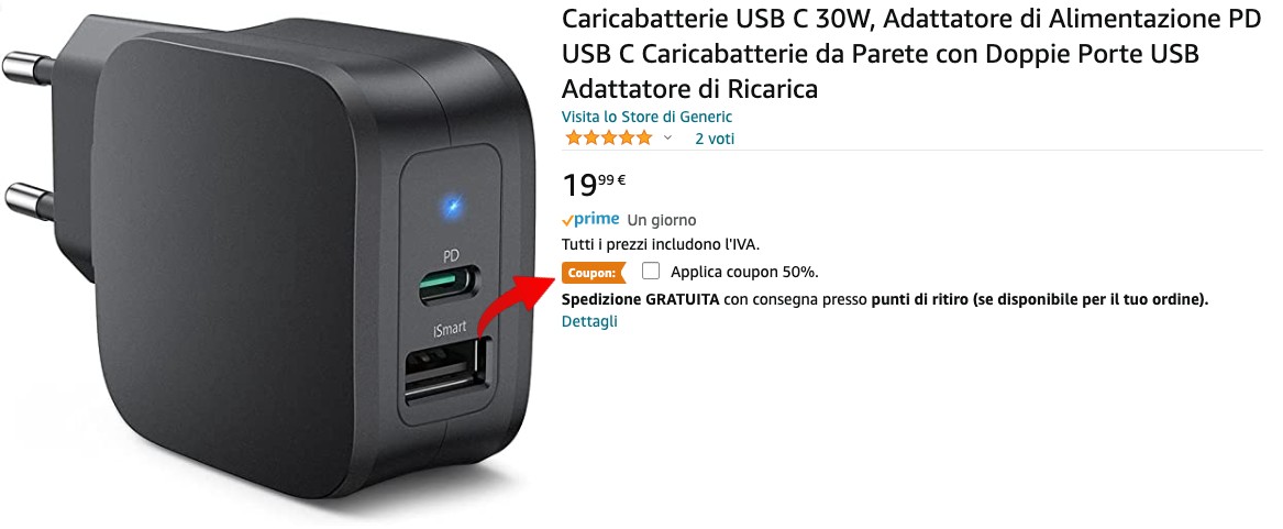 Caricabatterie 30W Coupon