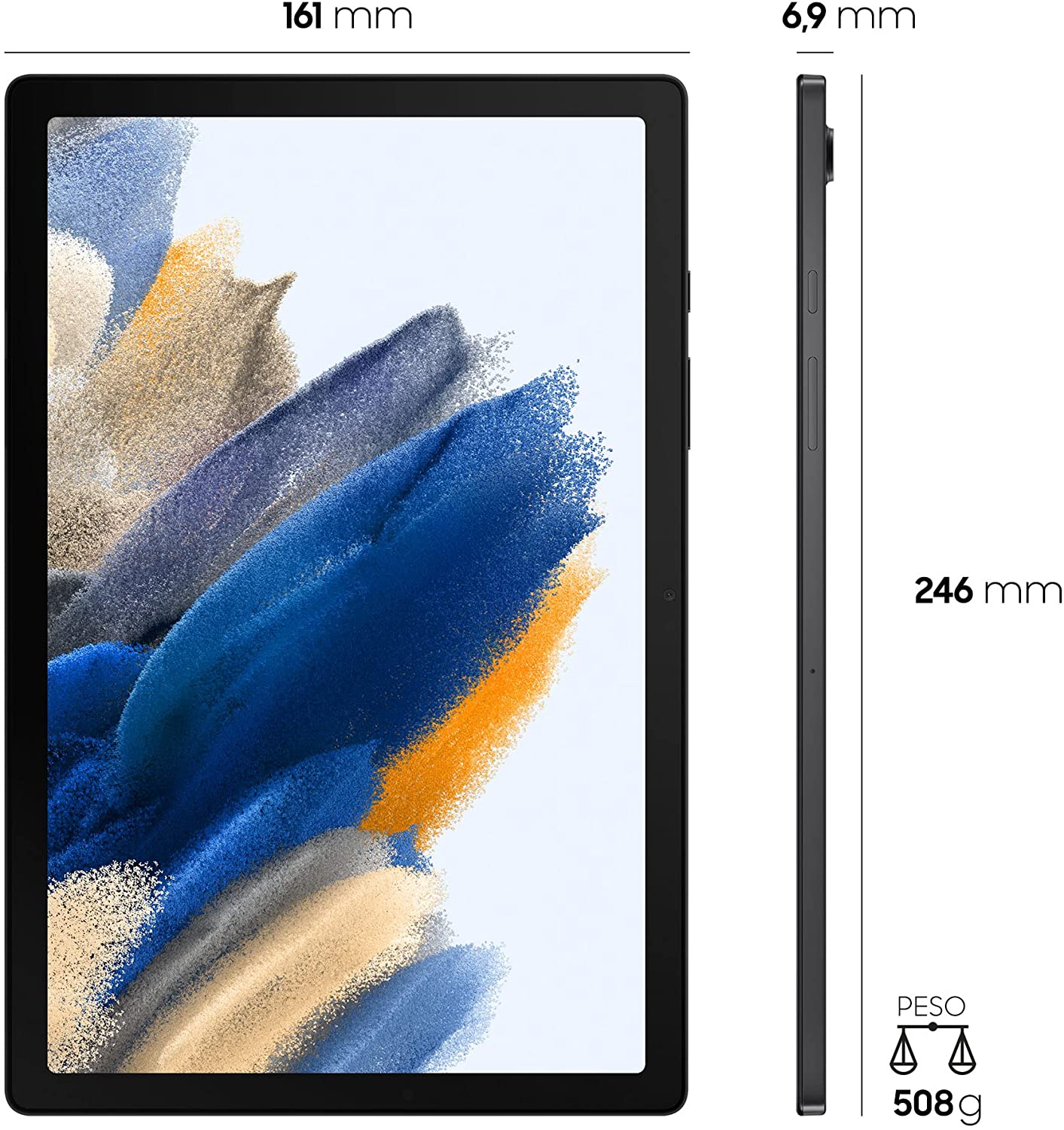 GalaxyTabA8 Dimensioni