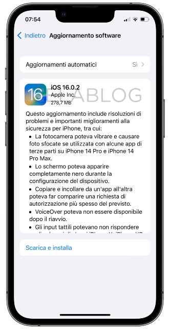 iOS 16 - Aggiornamento iPhone