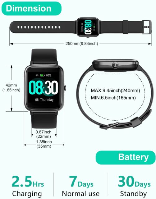 Smartwatch GRV simile ad Apple Watch - dimensioni