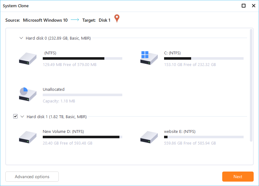 clonare SSD su HDD con EaseUS Todo Backup