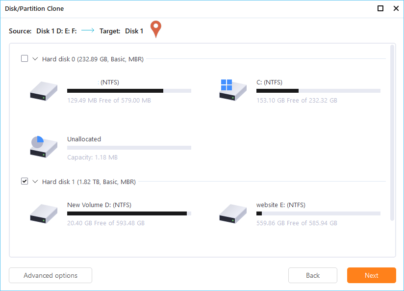 clonare SSD su HDD con EaseUS Todo Backup