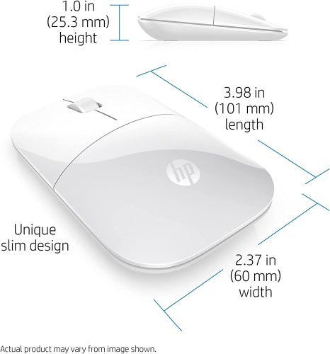 Mouse HP Z3700 - White - Dimensioni