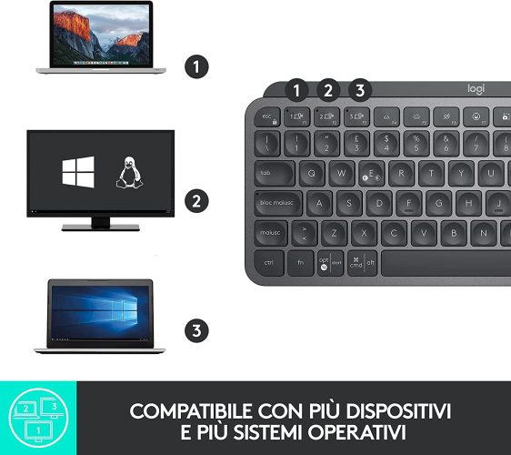 Logitech MX Keys Mini - Grigio Scuro - 2