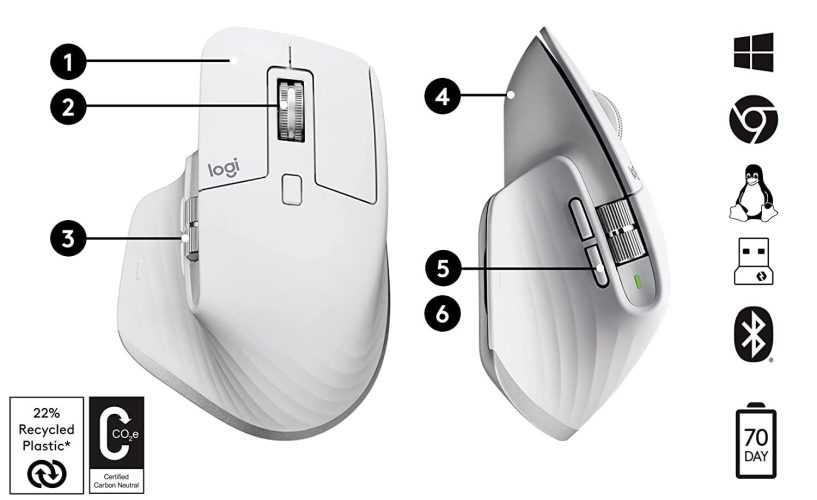 Logitech MX Master 3S - White - 2