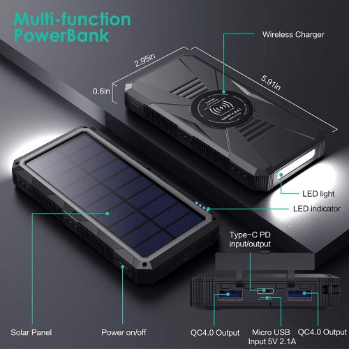 power bank con pannello solare