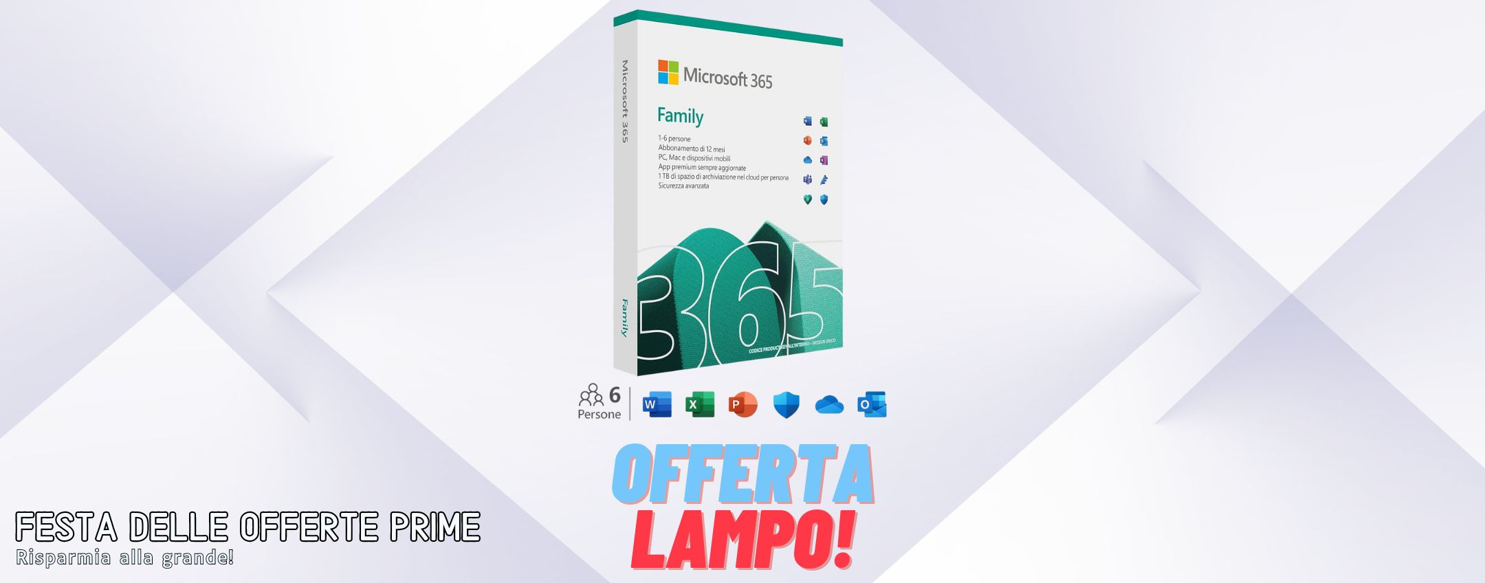 OFFERTA LAMPO: Microsoft 365 Family (6 persone) in sconto Prime del 37% -  Melablog