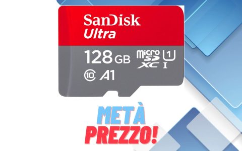 SanDisk 128GB Ultra microSD a META' PREZZO su Amazon (14,53€)