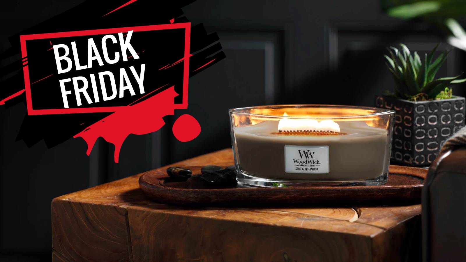 Fino a 50 ORE di profumo con la Candela Woodwick in MAXI SCONTO Black