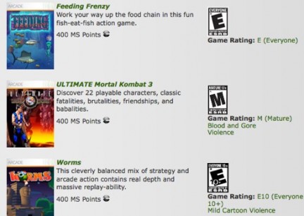 XBLA: calano i prezzi di Worms, Feeding Frenzy e Ultimate Mortal Kombat 3