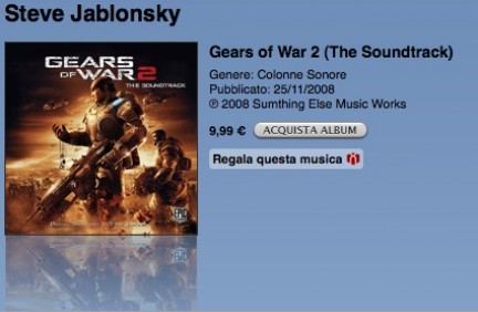 Colonna sonora di Gears of War 2 disponibile su iTunes