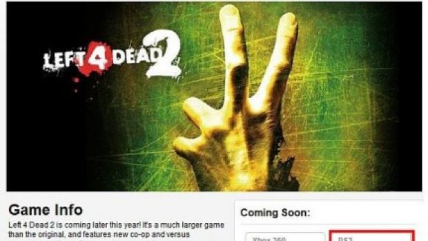 Left 4 Dead 2 per PS3 sul sito Electronic Arts: errore o anticipazione?