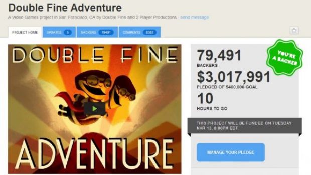 Double Fine Adventure arriva a 3 milioni su Kickstarter