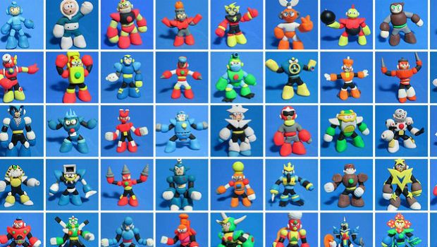 Un appassionato di Mega Man ricrea con l'argilla tutti i robot mai visti nella serie