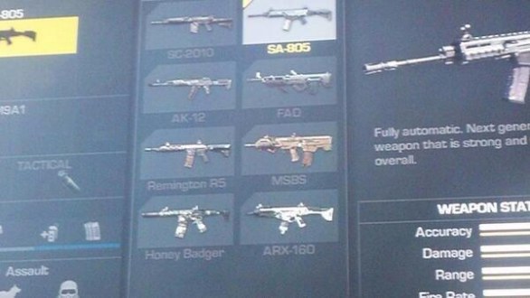 Call of Duty: Ghosts, la lista completa delle armi in una leak