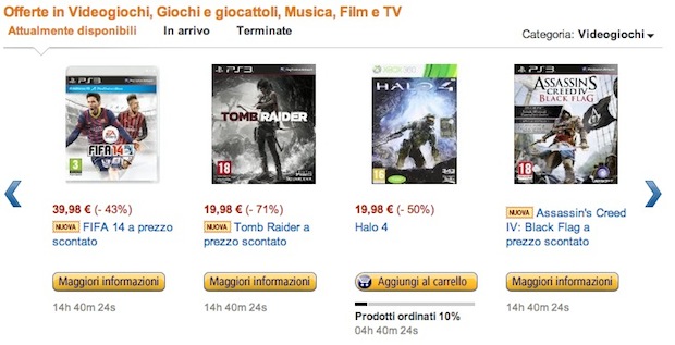 Sconti Black Friday: FIFA 14, Tomb Raider e Assassin's Creed IV: Black Flag in offerta su Amazon.it
