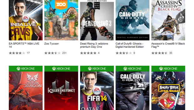 Xbox One: il web store ha aperto ufficialmente i battenti