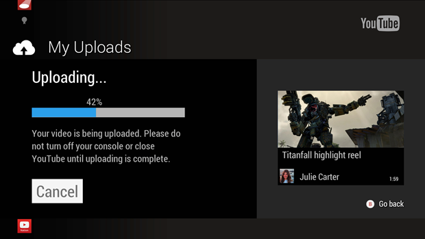 Xbox One, da domani l'upload dei video su YouTube