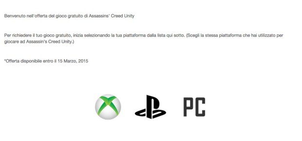 Assassin’s Creed: Unity, ecco come gli utenti del Season Pass possono scaricare un gioco gratuito di Ubisoft