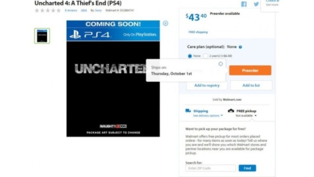 Uncharted 4: A Thief's End, uscita il primo ottobre 2015?