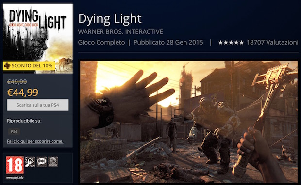 PlayStation Store, tutti i titoli in offerta: Dying Light a 49,99 euro