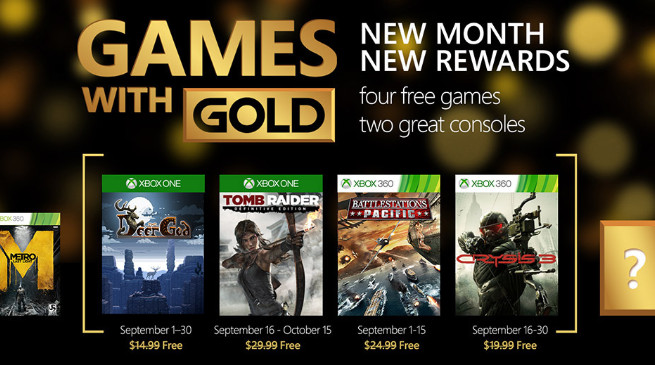 Games With Gold: ecco quali saranno i videogiochi gratuiti di Settembre 2015