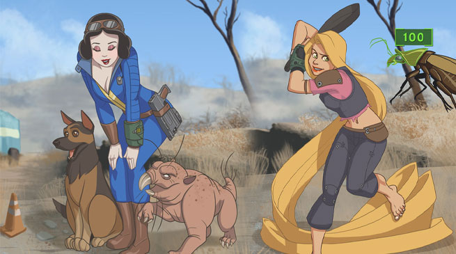 Fallout 4 e le principesse Disney in un simpatico mashup amatoriale