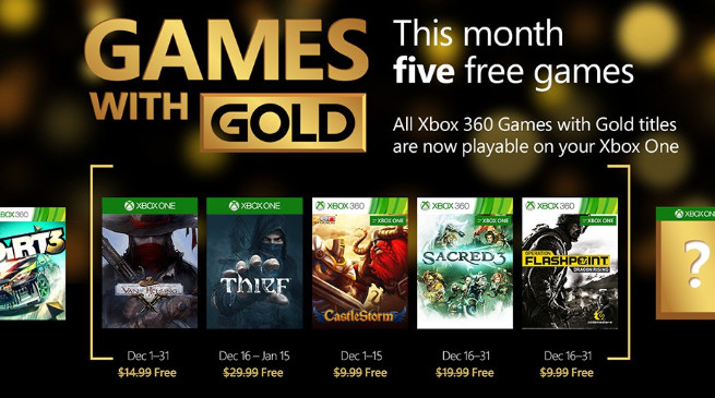 Xbox Live Games With Gold: svelati i videogiochi gratuiti di Dicembre 2015