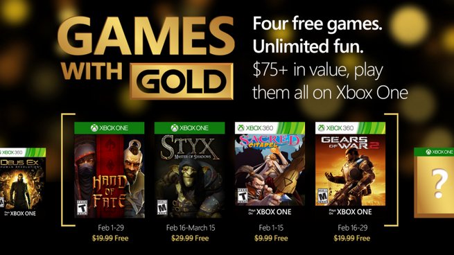 Games With Gold: annunciati i videogiochi gratuiti di Febbraio