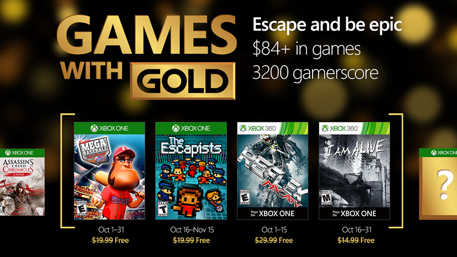 Games With Gold: annunciati i videogiochi gratuiti di Ottobre