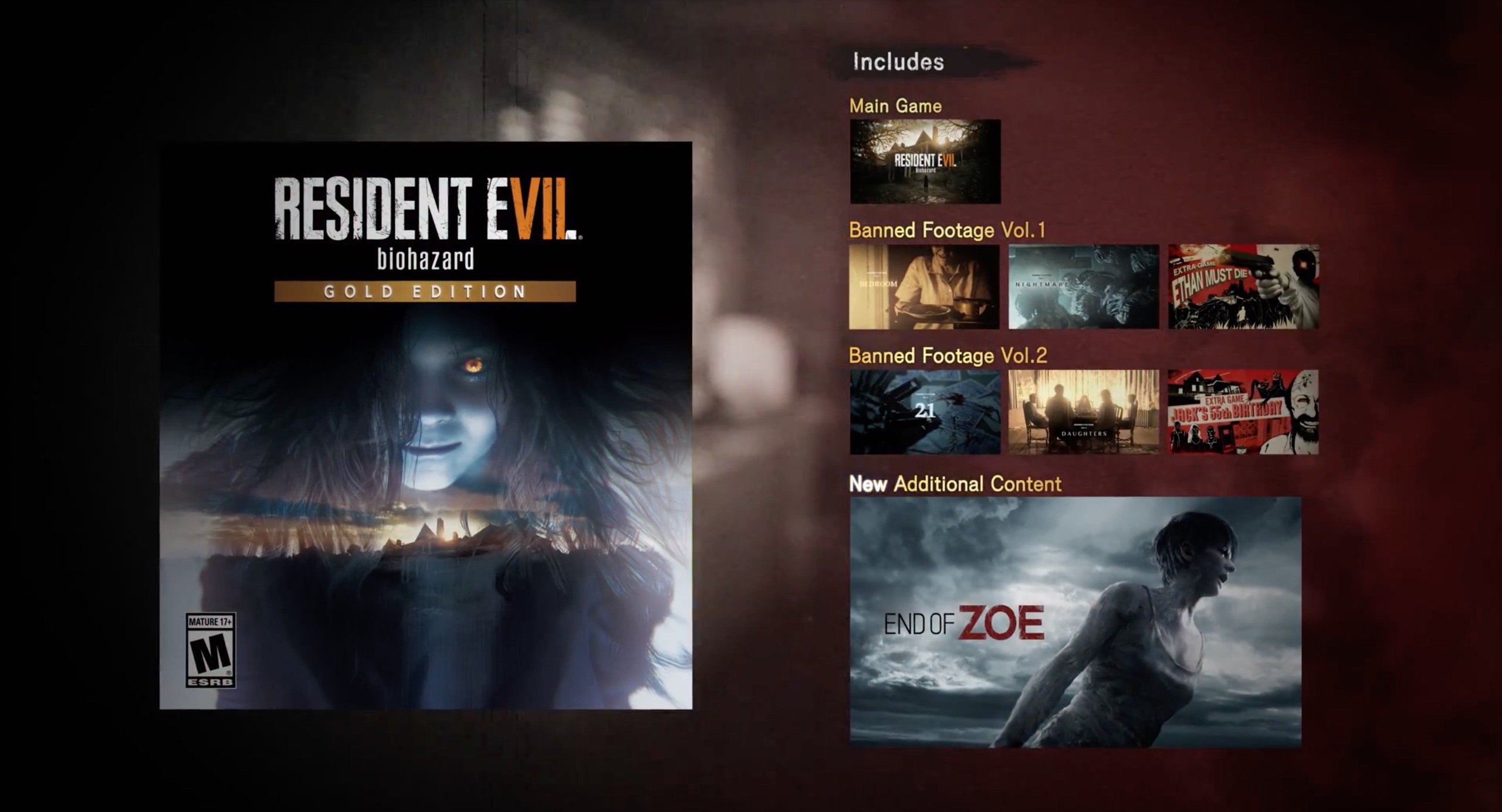 Resident Evil 7, il nuovo DLC arriverà a dicembre insieme alla Gold Edition